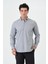 Erkek Gri Ekose Cepli Regular Fit Düğmeli Yaka Uzun Kol Gömlek 3