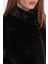 Luna Regular Fit Dik Yaka Suni Kürk Mont W5BL64W3920 Bayan Mont W5BL64 W3920 Jblk 4
