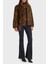 Luna Leopar Desenli Regular Fit Dik Yaka Suni Kürk Mont W5BL65W3900 Bayan Mont W5BL65 W3900 P340 2