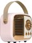 MD-24BT Echoes 3W 800MAH Pembe Usb+Tf Kart+Bluetooth Destekli Klasik Retro Müzik Kutusu 2