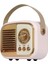 MD-24BT Echoes 3W 800MAH Pembe Usb+Tf Kart+Bluetooth Destekli Klasik Retro Müzik Kutusu 3