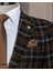 Italyan Stil Slim Fit Ekose Erkek Ceket Siyah T13437 8