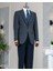 Italyan Stil Slim Fit Balıksırtı Desen Erkek Tek Ceket Lacivert T13299 6