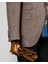 Italyan Stil Slim Fit Balıksırtı Desen Erkek Tek Ceket Kahverengi T13298 10