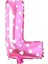 Parti̇ Vi̇tri̇ni̇ L Harfi 16 Inç Pembe Kalpli Renk Folyo Balon 36 cm (Pembe) 1