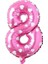 Parti̇ Vi̇tri̇ni̇ 8 Rakamı 40 Inç Pembe Kalpli Folyo Balon 100 cm 1