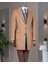 Italyan Stil Slim Fit Sivri Yaka Yün Karışımlı Kaşe Erkek Kaban Camel T13447 6