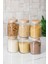 6 Lı Set Bambu Kapaklı Cam Kavanoz & Erzak Saklama Kabı 800 ml Orta Boy ( Vakum Kapak ) 2