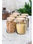 6 Lı Set Bambu Kapaklı Cam Kavanoz & Erzak Saklama Kabı 800 ml Orta Boy ( Vakum Kapak ) 3