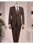 Italyan Stil Slim Fit 4 Drop Ceket Pantolon Takım Elbise Kahverengi T14775 1
