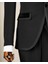 Italyan Stil Slim Fit Kadife Şal Yaka Ceket Yelek Pantolon Damatlık Set Siyah T14890 3
