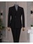 Italyan Stil Slim Fit Kruvaze Ceket Pantolon Takım Elbise Siyah T14736 1