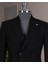 Italyan Stil Slim Fit Kruvaze Ceket Pantolon Takım Elbise Siyah T14736 2