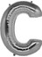 C Harfi Gümüş Folyo Balon 1
