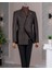 Italyan Stil Slim Fit Kruvaze Ceket Pantolon Kombin Takım Elbise Kahverengi 14662 1