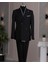 Italyan Stil Slim Fit 8 Drop Kruvaze Ceket Pantolon Takım Elbise Siyah T14587 1
