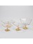 Gold Detaylı Metal Ayaklı 4'lü Cam Çerezlik ve Kahvaltılık Sunum Seti 1