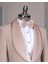 Italyan Stil Slim Fit Kadife Şal Yaka Ceket Yelek Pantolon Damatlık Set Bej T14891 4