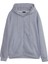 Erkek Relax Fit Rahat Kesim Pamuklu Tam Fermuarlı Kanguru Cepli sırt Çantalı Gri Sweatshirt 1