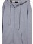Erkek Relax Fit Rahat Kesim Pamuklu Tam Fermuarlı Kanguru Cepli sırt Çantalı Gri Sweatshirt 2