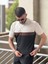 Slimfit Kesim Erkek Polo Yaka Parçalı Desen Triko Tshirt-Beyaz 2