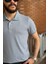 Slimfit Kesim Erkek Jakar Yakalı Desenli TSHIRT-MAVİ-909 3
