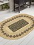 Boho 987 Jüt Hasır Etnik Desenli Oval Jüt Örme Doğal Hasır Natural Oval Halı 5