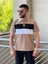Slimfit Kesim Erkek Polo Yaka Fermuarlı Serit Desen Lacos Kumas Tshirt-Kahve 1