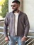 Slimfit Kesim Erkek Düz Desen Süet Gömlek-Gri 5