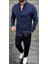 Slimfit Kesim Erkek Cotton Kumaş Tam Kalıp Duz Desen Gömlek-Lacivert 1