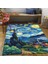 Van Gogh Yıldızlı Geceler Pastel Tonlarında Dokuma Taban Salon Halısı Çocuk Halısı Mars 259 6