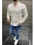 Slimfit Kesim Erkek Tek Cepli Gabardin Gomlek-Beyaz 1