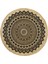 Boho 900 Mandala Desenli Etnik Örgü Yuvarlak Natural Çift Taraflı Halı 5