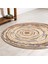 Boho 948 Jüt Rengi ve Desenli Örgü Yuvarlak Natural Çift Taraflı Halı 4