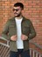 Slimfit Kesim Erkek Çift Cepli Süet Gömlek-Haki 3