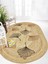 Boho 982 Oval Siyah Yel Motifli Etnik Desenli Jüt Rengi Örgü Yuvarlak Natural Çift Taraflı Halı 5
