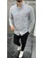 Slimfit Kesim Erkek Tek Cepli Gabardin Gomlek-Gri 1