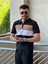 Slimfit Kesim Erkek Polo Yaka Fermuarlı Serit Desen Lacos Kumas Tshirt-Siyah 2