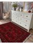Mars 2168 Bordo Tonlarında Geleneksel Klasik Yıkanabilen Dekoratif Halı 3
