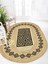 Boho 987 Jüt Hasır Etnik Desenli Oval Jüt Örme Doğal Hasır Natural Oval Halı 2