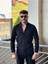 Slimfit Kesim Erkek Kadife Kumas Cift Cepli Gömlek-Siyah 4