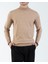 Italyan Stil Slim Fit Erkek Yarım Balıkçı Yaka Triko Kazak Camel T14878 1