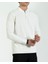 Italyan Stil Slim Fit Fermuarlı Polo Yaka Triko Kazak Beyaz T14509 1