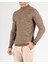 Italyan Stil Slim Fit Erkek Yarım Boğazlı Triko Kazak Kahverengi T13112 1