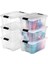 Iris Ohyama Kutu, Plastik Saklama Düzenleyici, 6'lı Paket, 6 x 15 L, Sabit, Klipsler, Istiflenebili 1