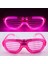 Pembe LED Işıklı Parti Gözlüğü - Neon Glow Şerit Gözlük 3 Modlu 4