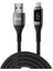 Juo 12W Dijital LED Ekranlı Usb-A To Örgülü Hızlı Şarj ve Data Kablosu 1 Metr 1