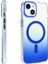 iPhone 13UYUMLU Kılıf M-Safe Şarj Özellikli Transparan Renk Geçişli Kth Toros Kapak - Mavi 3