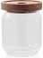 Ahşap Kapaklı Cam Saklama Kabı 500 ml 1