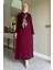 Şölen Fularlı Triko Elbise Bordo 1